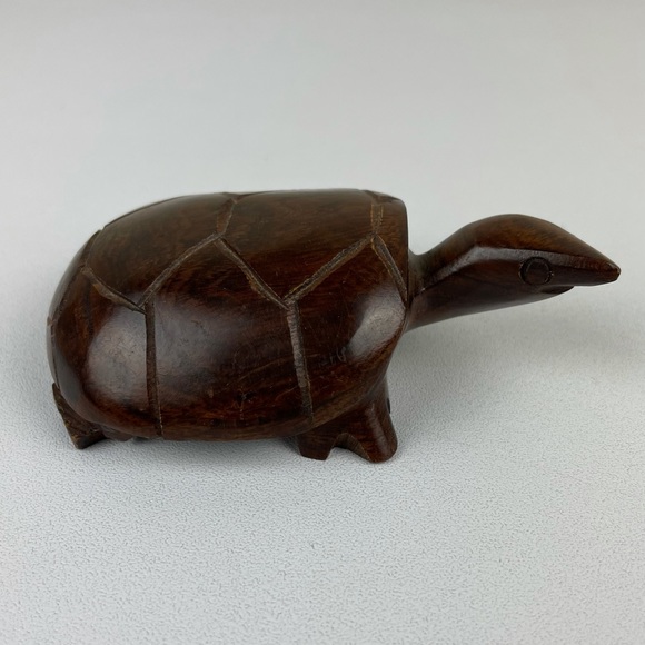 VTG Ironwood Hand Carved Turtle Tortoise Small Figurine Made in Mexico MCM Bohem - Picture 3 of 15